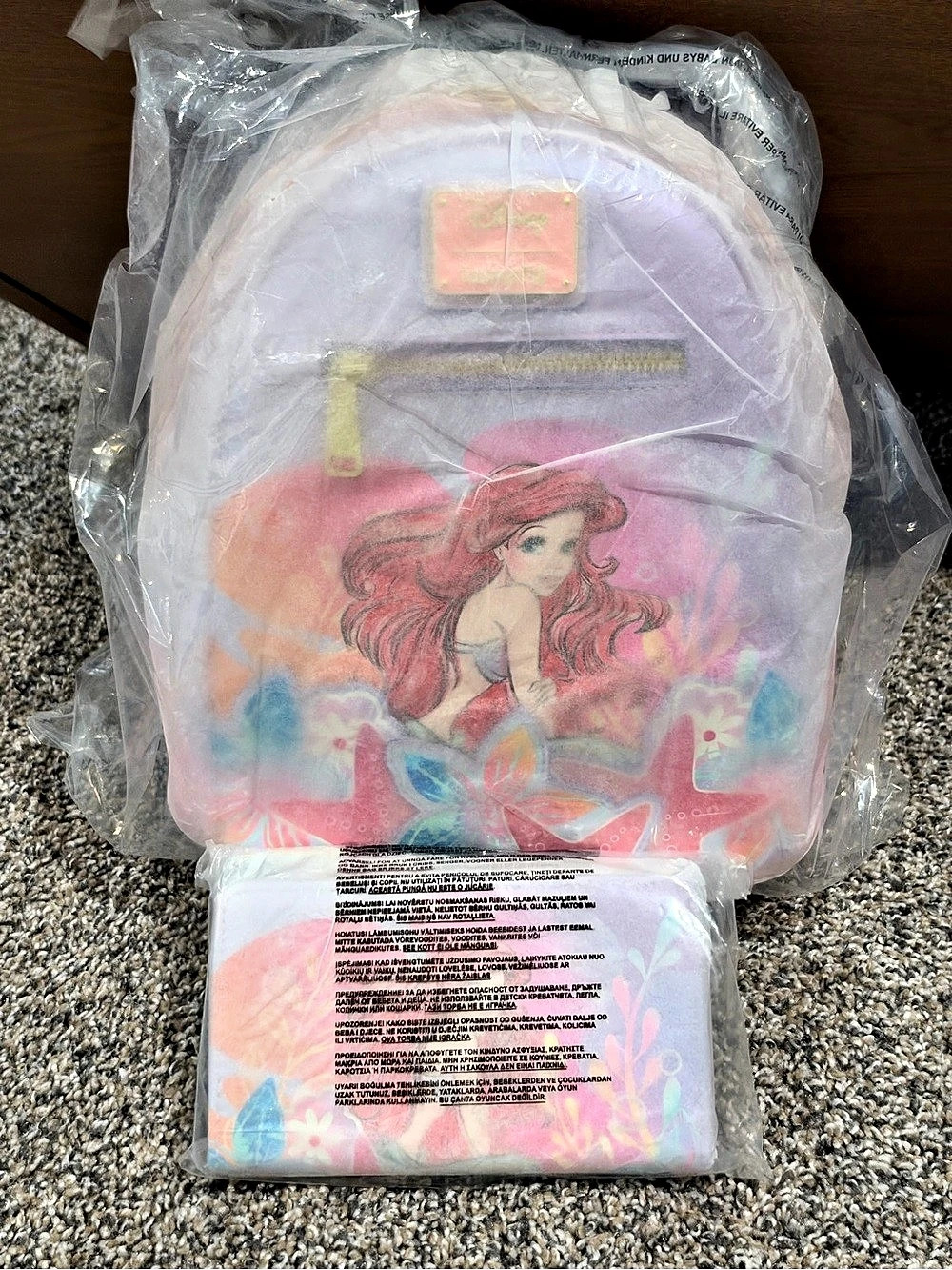 Loungefly Disney The Little Mermaid Princess Floral UK Mini Backpack and wallet